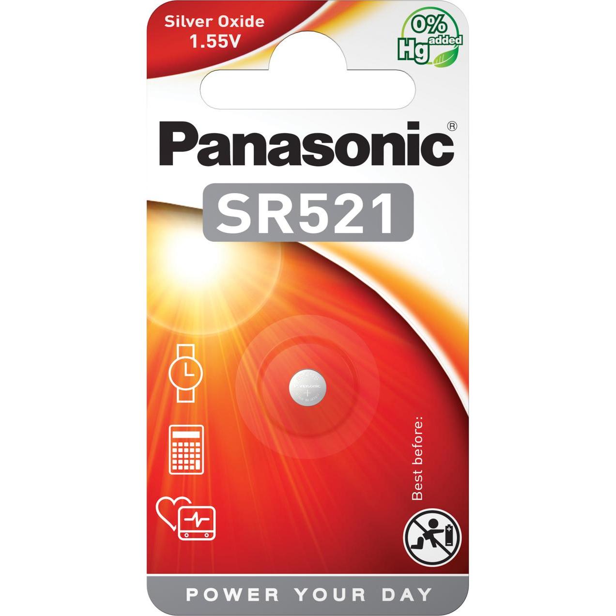 Panasonic Silver Oxide SR521 (1 Stk., SR63, 17 mAh), Batterien + Akkus