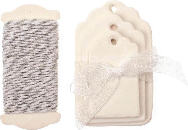 Glorex Papier-Anhänger mit Kordel (Geschenkverzierung, 15 x)