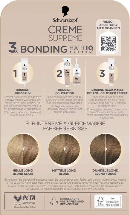 Produktbild Schwarzkopf Creme Supreme Creme Supreme Coloration 8-16 Kühles Aschblond (8-16 Kühles Aschblond)