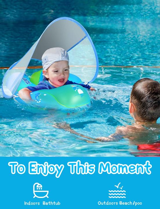Actual product image Activity Board Baby Float Ring with Removable Sun Canopy, Baby Float Inflatable Float Ring Baby for Baby from