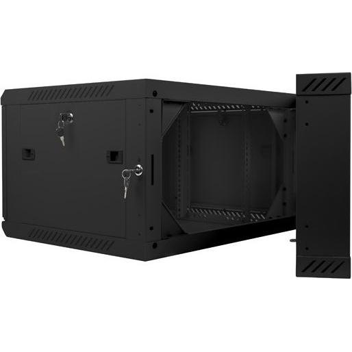 Lanberg WF02-6606-10B Rack 6U Wandmontiertes Regal (6 HE, 19 Zoll Rack), Serverschrank, Schwarz
