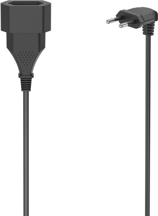 Produktbild Hama Verlängerungskabel mit gewinkeltem Eurostecker, für innen, 3 m, Schwarz (3 m)