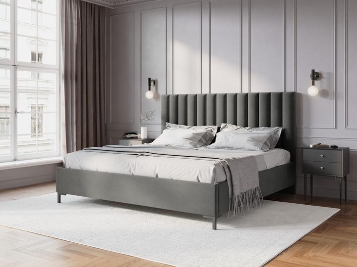 Image du produit Micadoni Lit Coffre en Velours Avec Tête de Lit, "Allison", 220x170x130Fabriqué en Europe (160 x 200 cm)