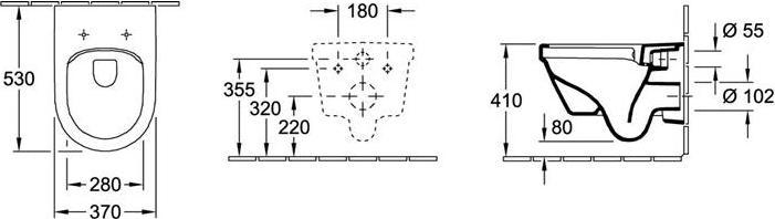 Immagine prodotto Villeroy & Boch WC basso Architectura DirectFlush, bordo aperto, bianco, montaggio a parete con rivestimento.