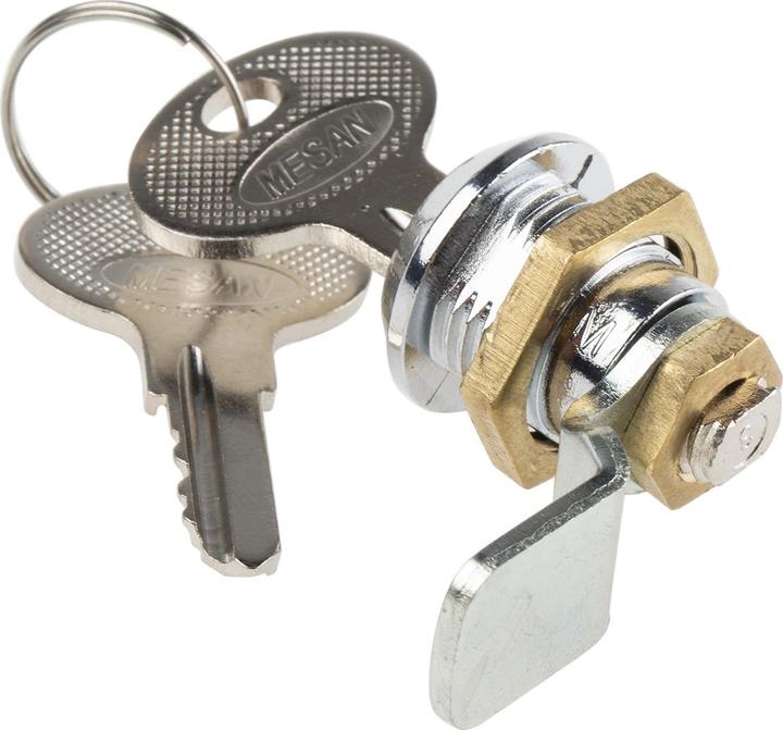 Actual product image RS PRO Drawer lock, 16.2 dia. x 14.2mm, unlockable with key (40 mm)