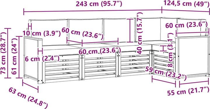 Produktbild vidaXL Outdoor-Sofa