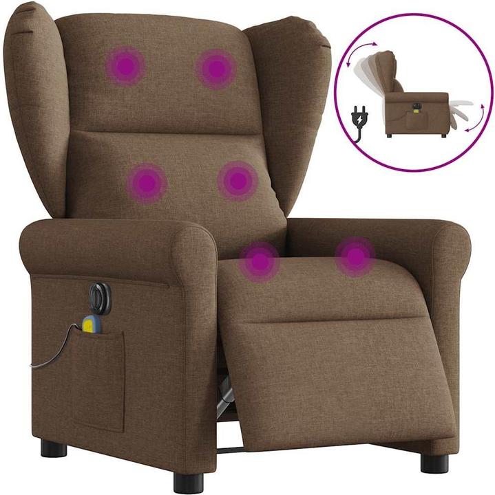 Produktbild vidaXL Massagesessel Elektrisch Braun Stoff