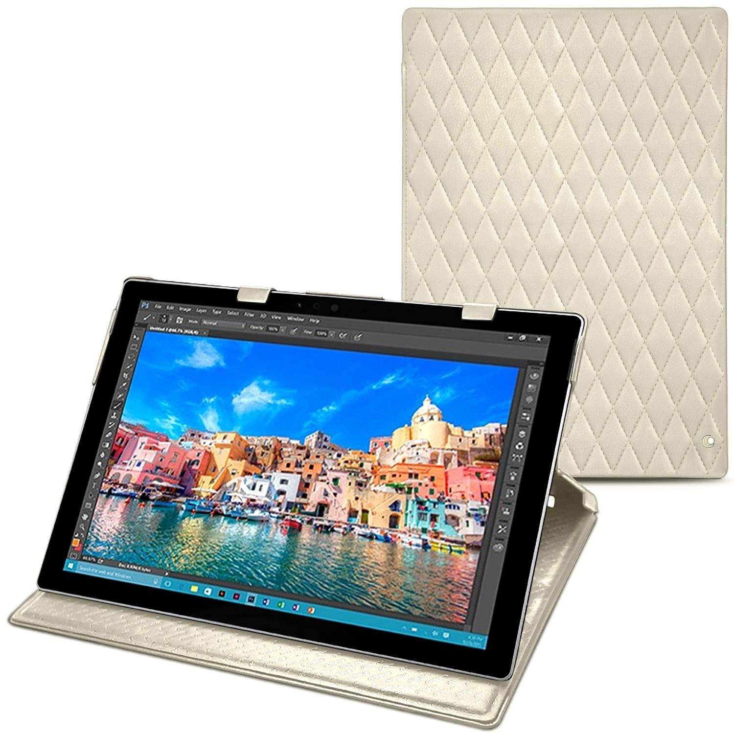 Thumbnail - Noreve Lederschutzhülle vertikal (Microsoft Surface Pro 4), Tablet Hülle, Weiss