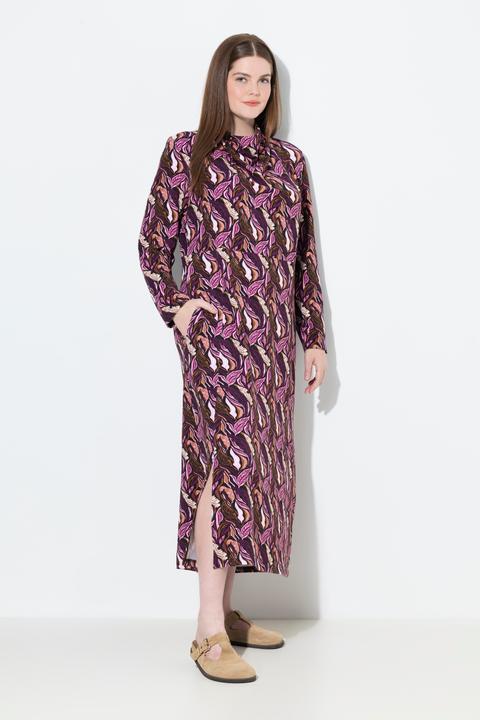Produktbild Ulla Popken Sweatkleid, Wasserfall-Ausschnitt, Langarm (50, 52)