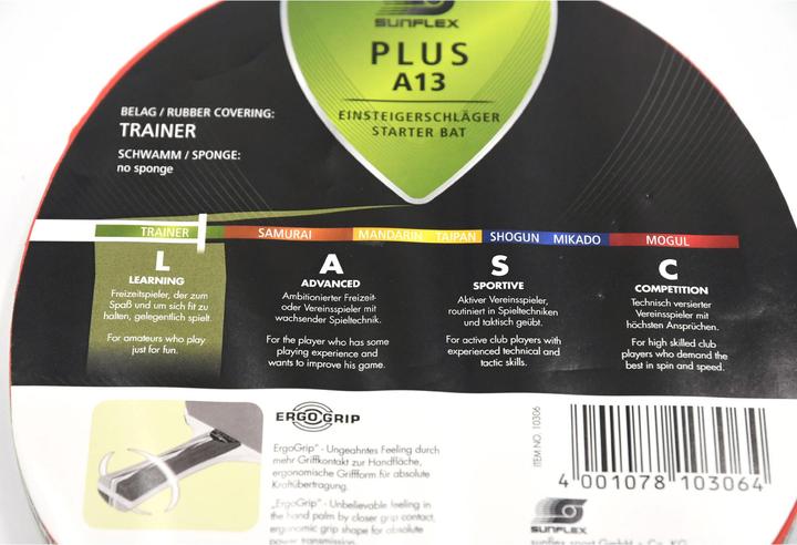 Image du produit Sunflex Raquette tennis de table Plus A13