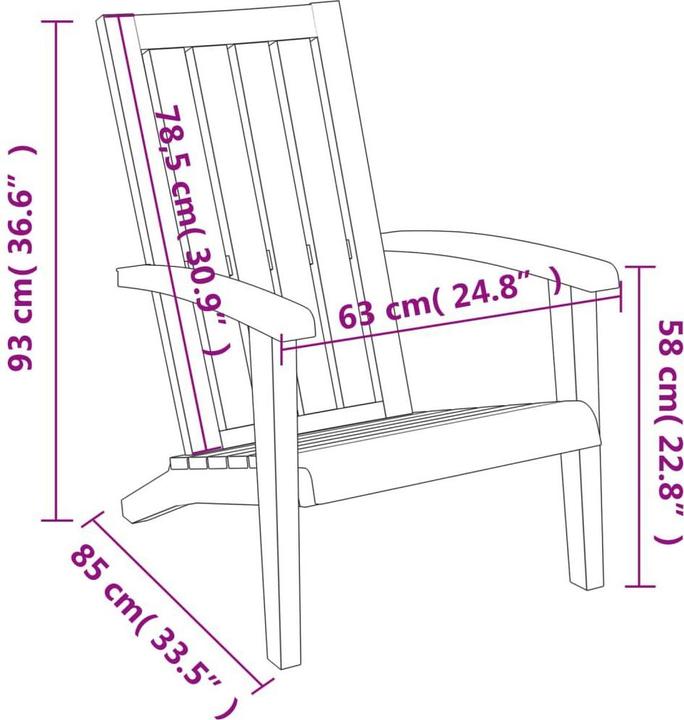 Produktbild vidaXL Adirondack Gartenstuhl