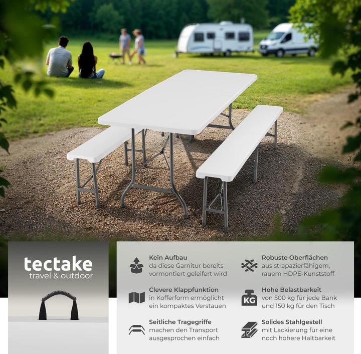 Actual product image tectake Dining table and bench set