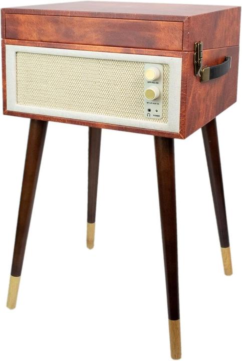 Produktbild Halterrego Platine vinyle COTTAGE bluetooth out 4 pieds amovibles motif cuir vintage (Manuell)