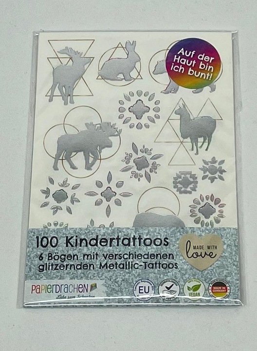 Produktbild Papierdrachen Metallic Tattoo Set
