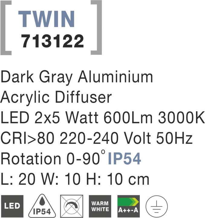 Produktbild Nova Luce Twin (476 lm, IP54)