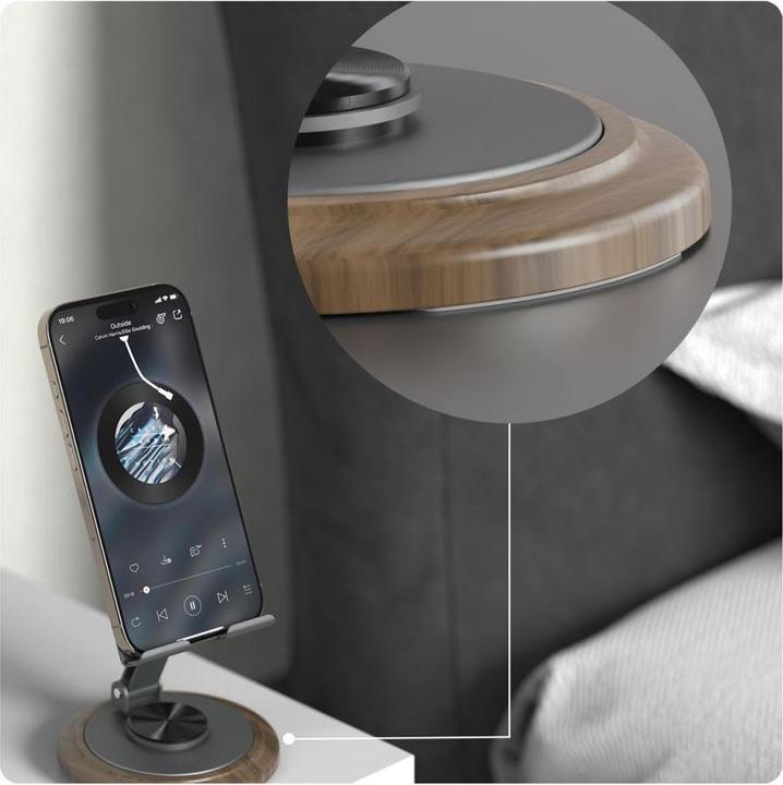 Actual product image Dudao F17M 360Â° metal phone stand - gray