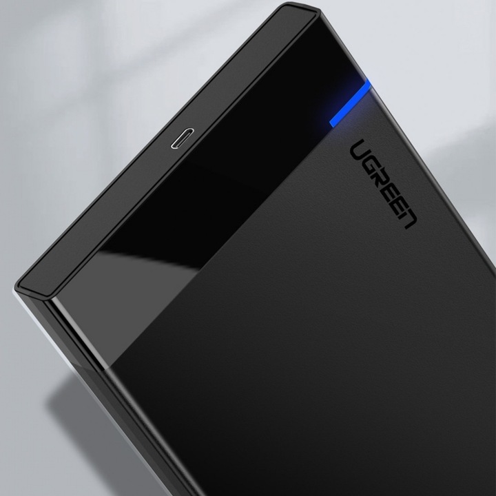 Actual product image Ugreen US221 SATA External Drive Enclosure HDD 2.5", USB 3.0 + USB-C to USB-C 3.1 (black) (2.5")