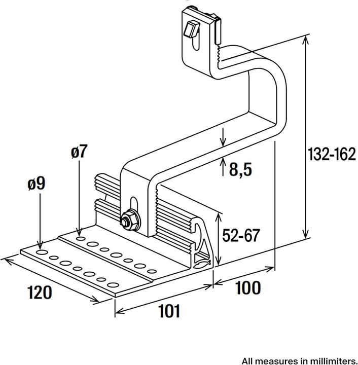 Actual product image Fischer Dachhaken RH 52-67 VB AL