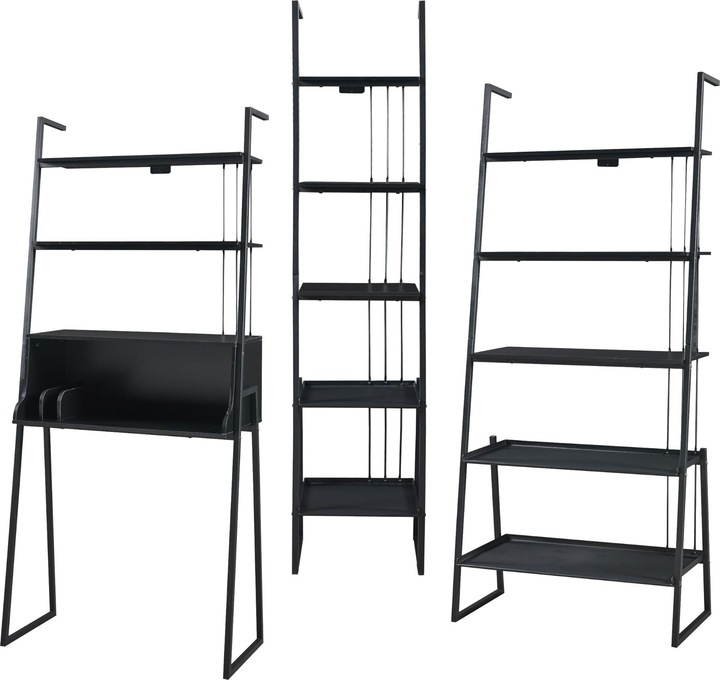 Actual product image En.Casa Storfjord 3-piece furniture set 1x desk, 2x ladder shelf