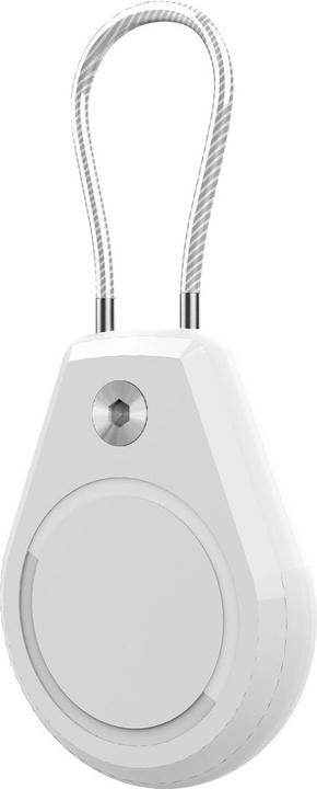 Actual product image Hurtel Apple AirTag Case Waterproof with Steel Cable - White