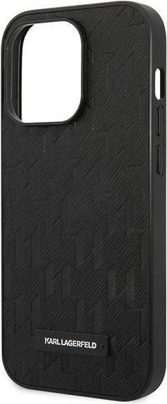 Actual product image Karl Lagerfeld Saffiano Mono Metal Logo - iPhone 14 Pro case (czarny) (Apple iPhone 14 Pro)