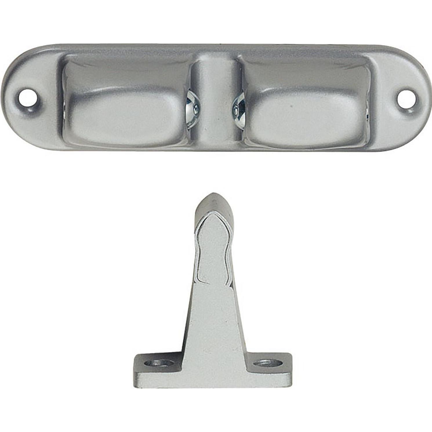 Kws, Türöffner + Türschliesser, Türhalter 1083 mit verstellbarer Druckkugel, Wandab. 70mm,Alu/Stahl silber lack.