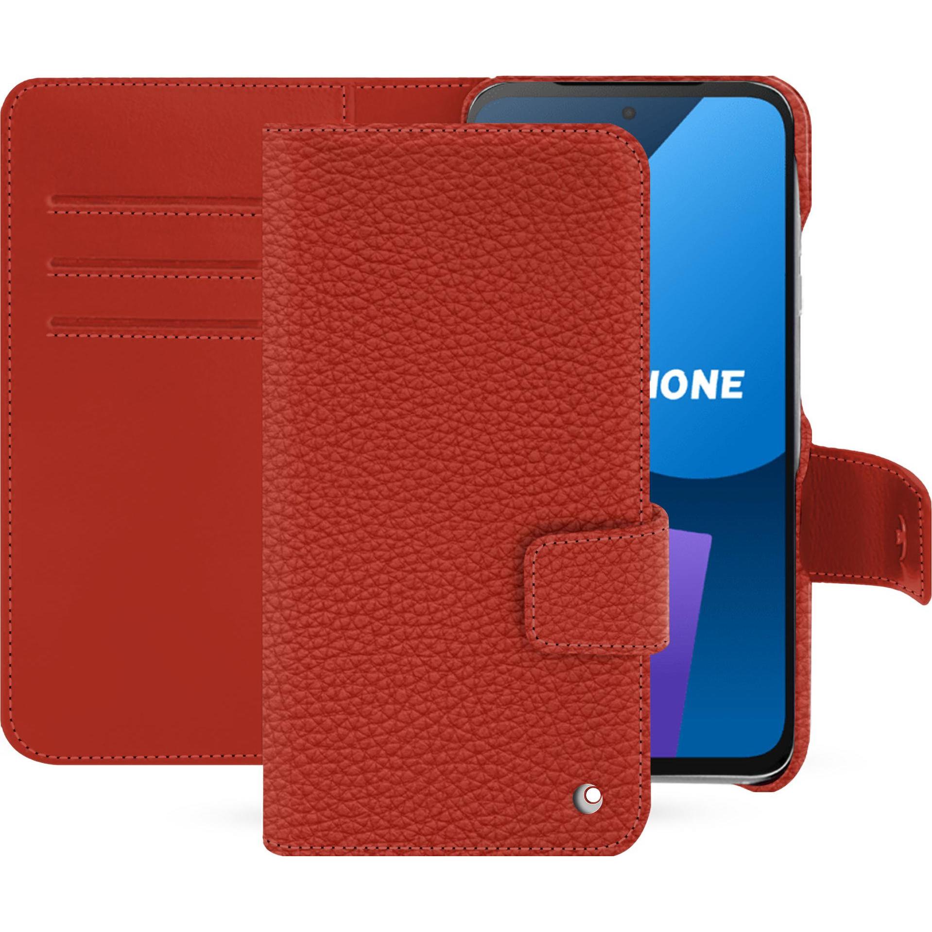 Noreve Lederschutzhülle Fairphone 5 (Fairphone 5), Smartphone Hülle, Orange