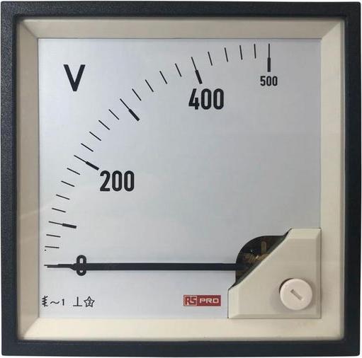 RS PRO Analogue Voltmeter AC Analogue Display / 0.01, 92mm, 92mm, 66 (100 A)mm