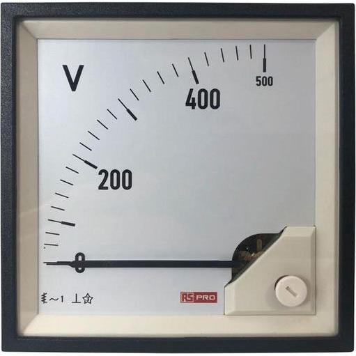 RS PRO Voltmetro analogico AC Display analogico / 0,01, 92mm, 92mm, 66 (100 A)mm, Domotica