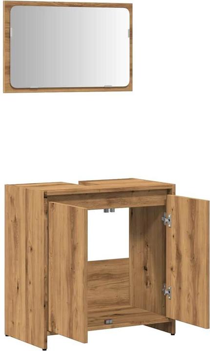 Actual product image vidaXL 2-tlg. Badmöbel-Set Artisan-Eiche Holzwerkstoff