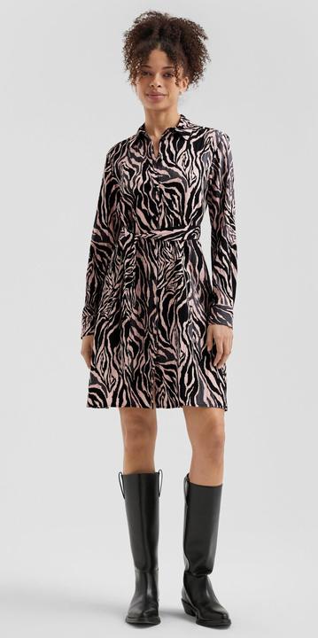 Produktbild S.Oliver Kleid Gemustertes Hemdblusenkleid mit Bindegürtel (36)