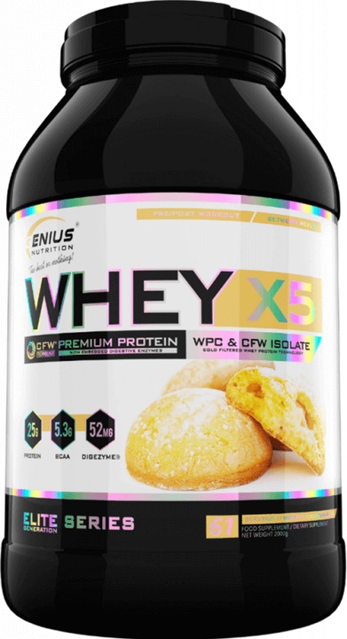 Actual product image Genius Nutrition Whey-X5 (Biscotti cookies, 2000 g)