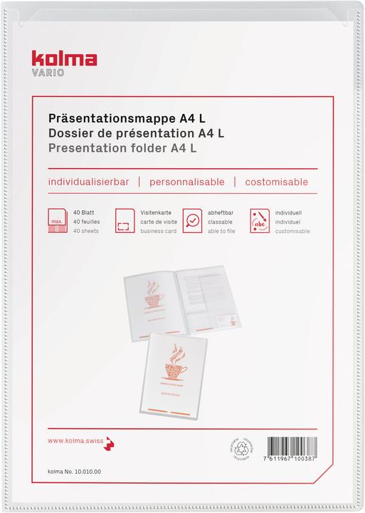 Produktbild Kolma Präsentationsmappe Vario A4 L farblos (A4, 1x)