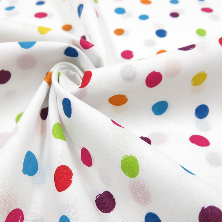 Image du produit Stoffrestposten Coton - gros points couleurs arc-en-ciel - quantité minimale de vente : 1 mètre