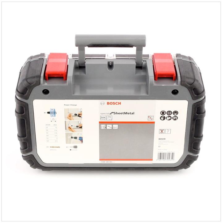 Produktbild Bosch Professional Zubehör 9-tlg. Sheet Metal Lochsägen-Set für Elektriker, 22–64 mm (22 mm, 29 mm, 35 mm, 44 mm, 51 mm, 64 mm)