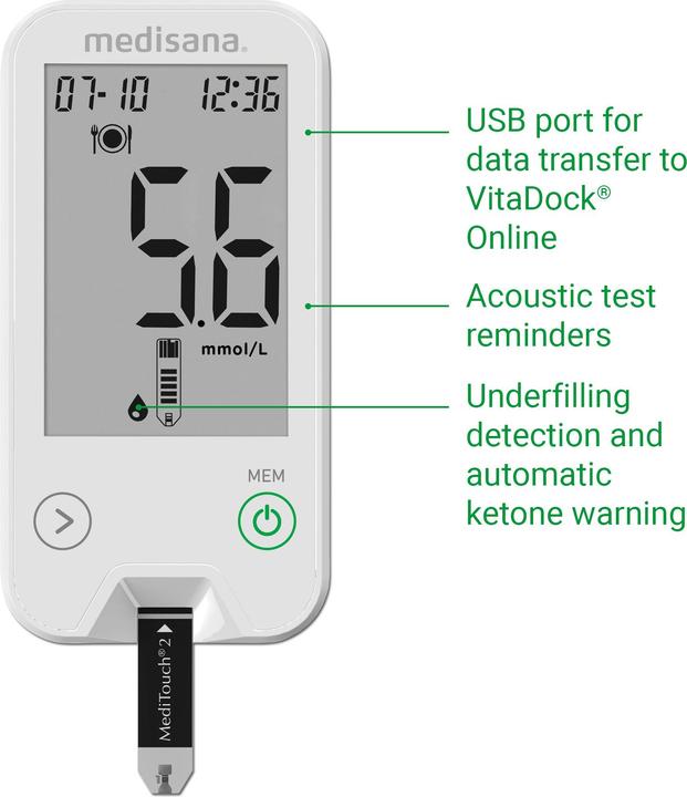 Medisana MediTouch 2 mg/dL (Glucose monitors)