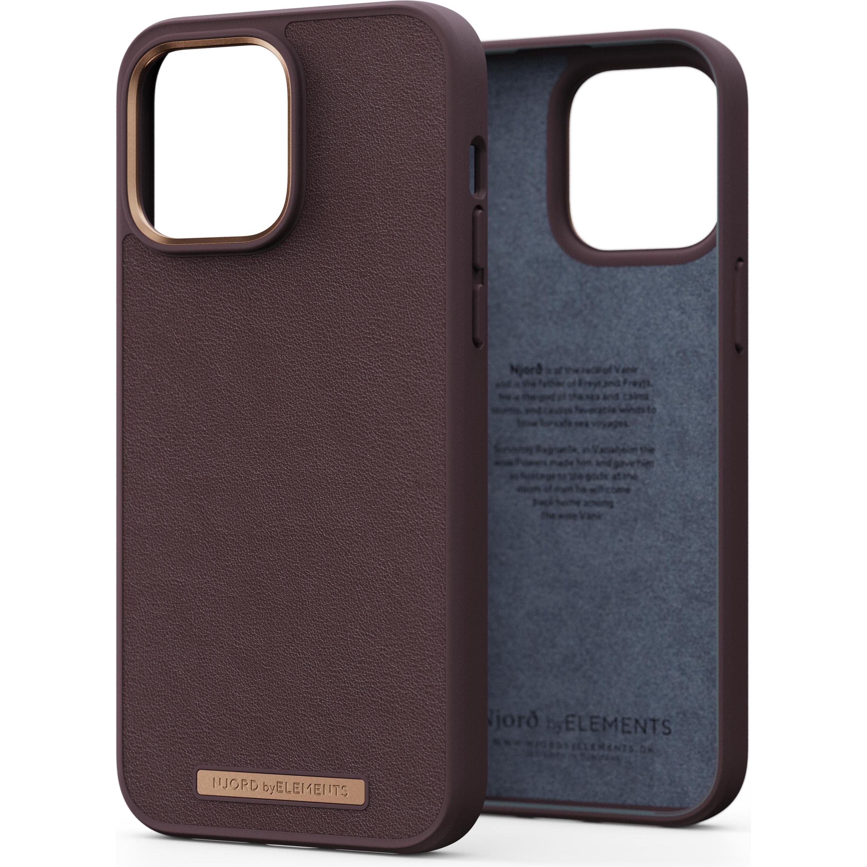 Njord Genuine Leather Case Iphone 14 (Apple iPhone 14 Pro Max), Smartphone Hülle, Braun
