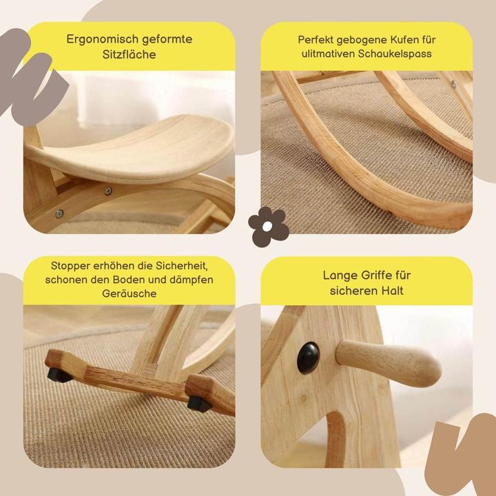 Produktbild Hermex Schaukelpferd Holzpferd Kinderspielzeug Spielzeugpferd Holzspielzeug