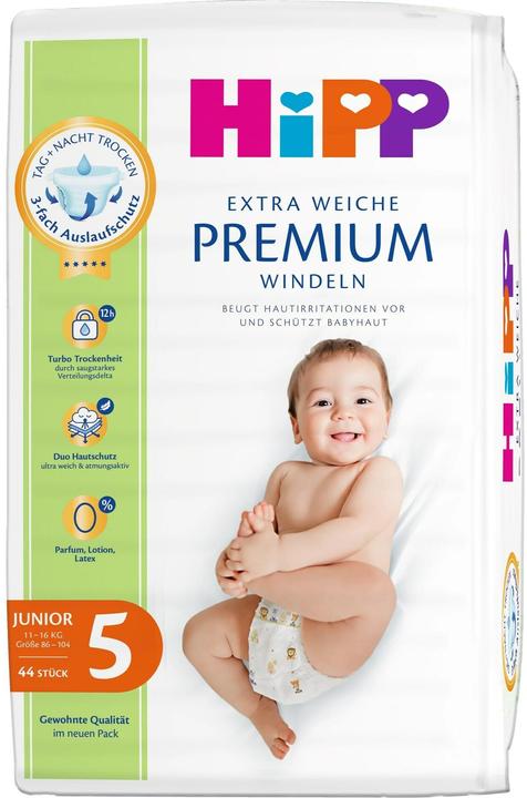 Actual product image Hipp Babysanft Premium (Size 5, Pack, 44 pcs.)