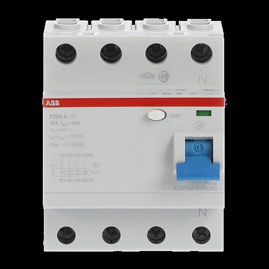 Actual product image ABB F204A-25/0,5 Fi circuit breaker 25A per M compact 4-pole