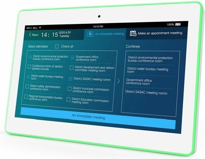 Produktbild Allnet Meetingraum RGB LED Tablet 13 Zoll RK3399 weiss Android 10 und NFC/RFID (13", 16 GB, Weiss)