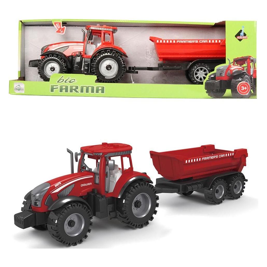 Askato Traktor Mit Rotem Anhänger