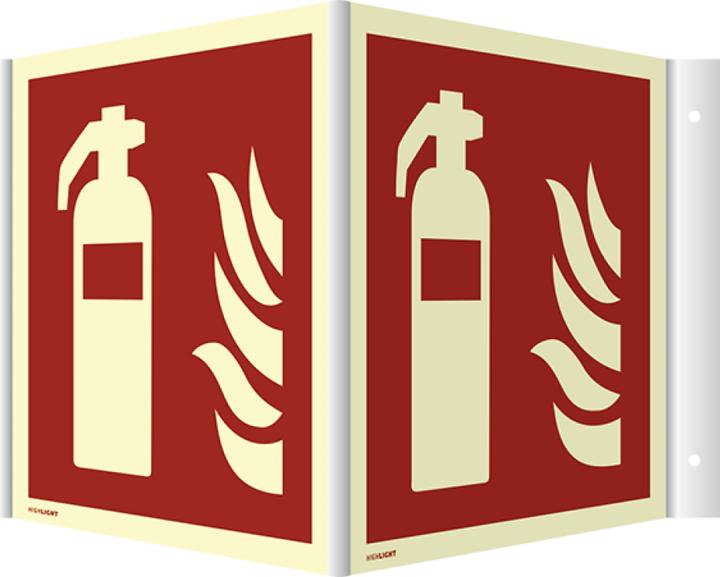 Actual product image Moravia Fire protection sign Fire extinguisher angle sign aluminium, 148x148 mm
