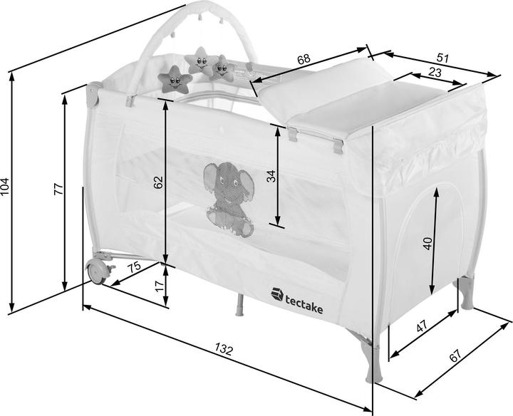 Produktbild tectake Elefant (60 x 120 cm)