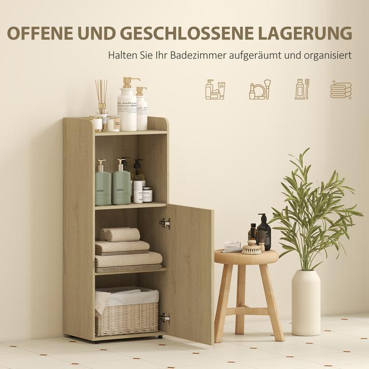 Actual product image Homcom Badezimmerschrank Spanplatte, MDF Eiche (31 x 31 x 104 cm)