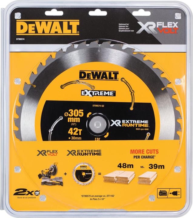Productafbeelding DeWalt FLEXVOLT Verstekzaagblad 305mmX30mmX42T