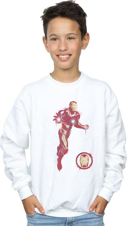 Actual product image Boys Avengers Endgame Painted Iron Man Sweatshirt (152, 158)