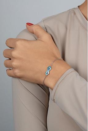 Produktbild Brilio Silver - Silver Bracelet with Blue Opal Infinity BRC208WB