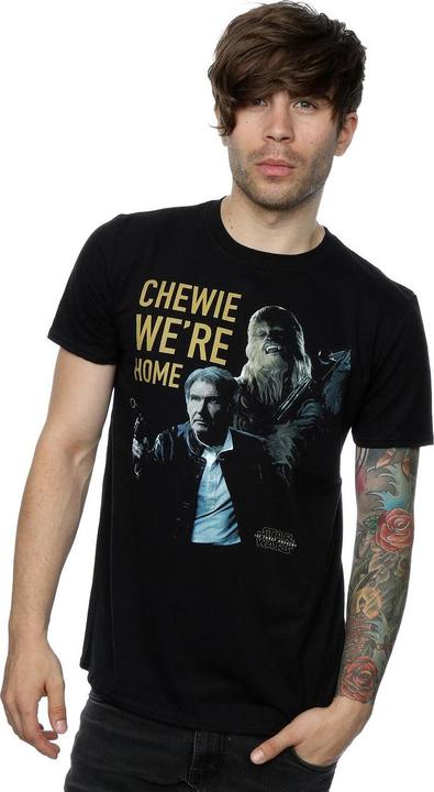 Actual product image Star Wars Mens Force Awakens Chewie We're Home T-Shirt (L)