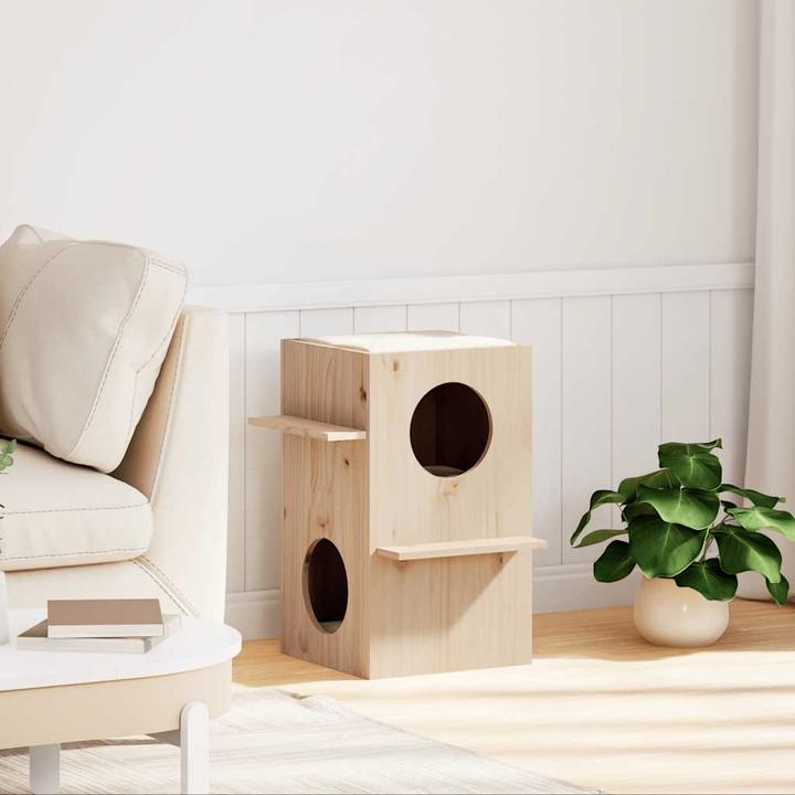 Actual product image VidaXL Cat house 43x43x60 cm solid pine wood (Cat)